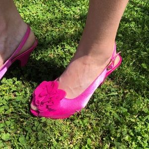 Hot Pink Flower Heel
